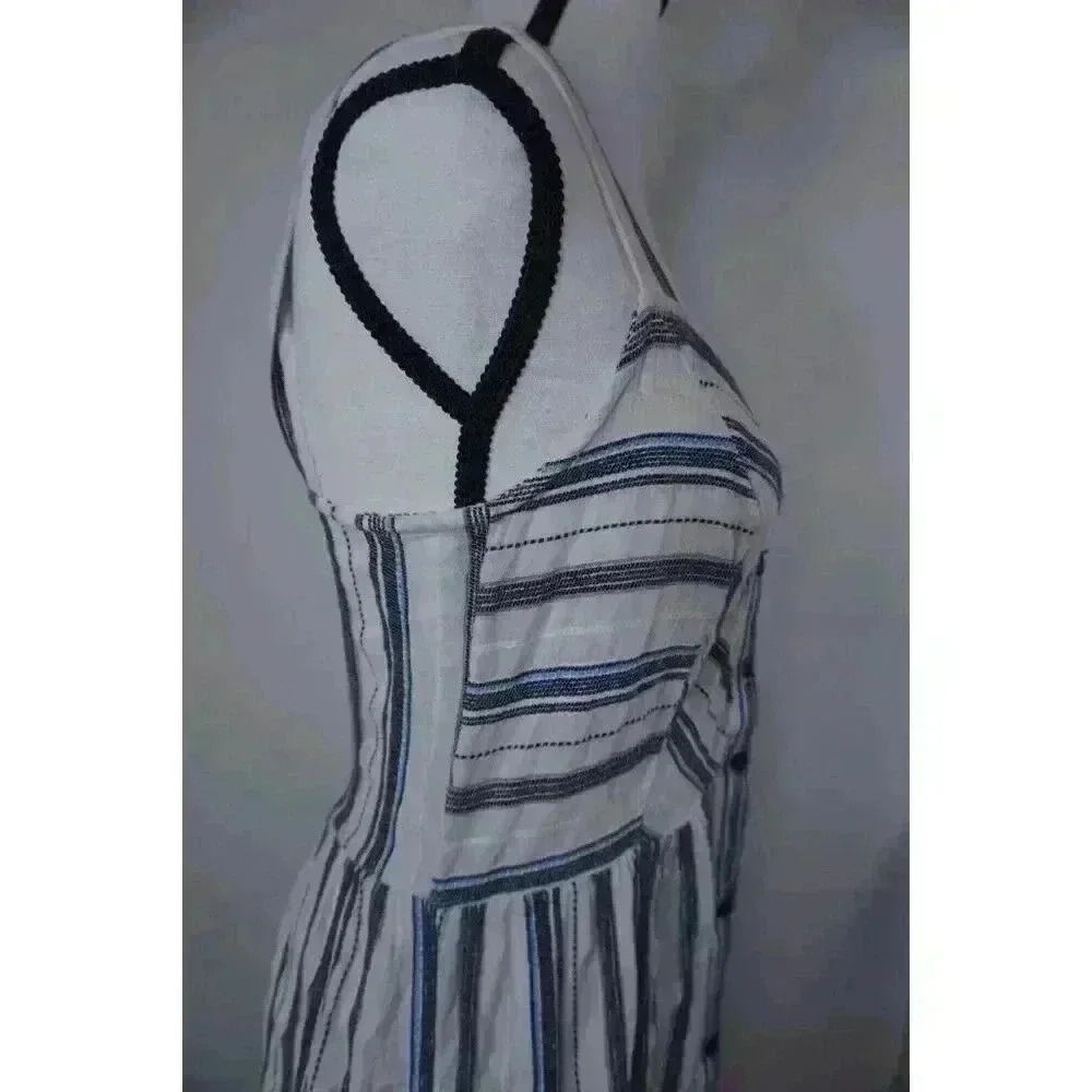 Zara Striped Sleeveless Button-Up Wide-Strap Dress, Size XS - Picture 10 of 16